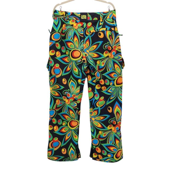 RARE Loudmouth Mens Medium Ski Pants Shagadelic Cargo Snowboard Multicolor Snow - Picture 3 of 12